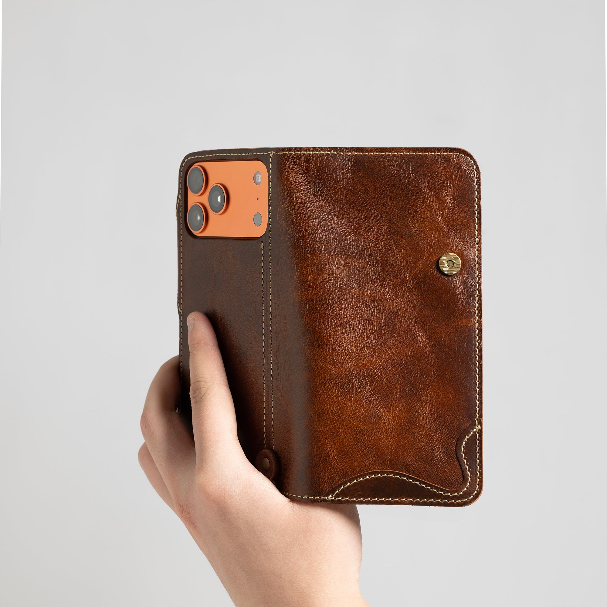 Genuine Leather Flip Case for iPhone