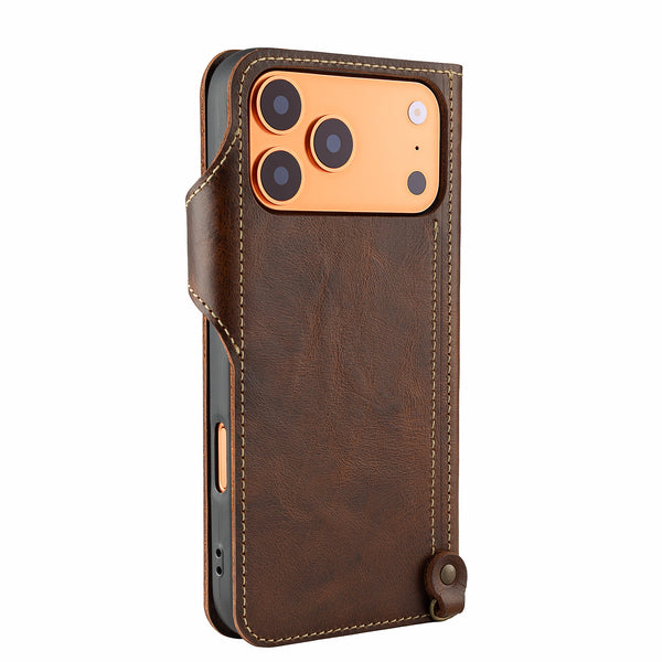 Genuine Leather Flip Case for iPhone
