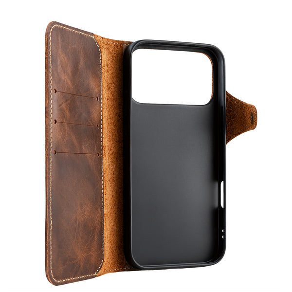 Genuine Leather Flip Case for iPhone
