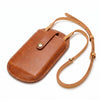 Handmade leather phone bag with shoulder strap