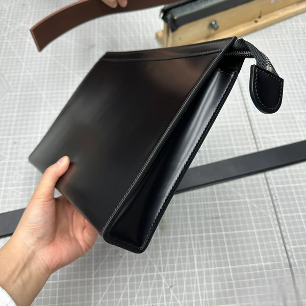 High-quality leather clutch bag