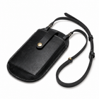 Handmade leather phone bag with shoulder strap