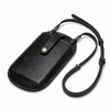 Handmade leather phone bag with shoulder strap