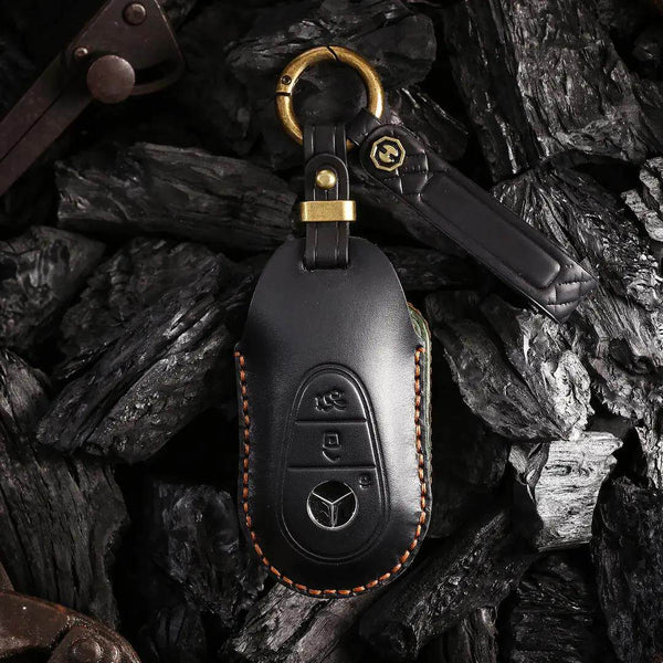 Top Grain Leather Mercedes Key Case