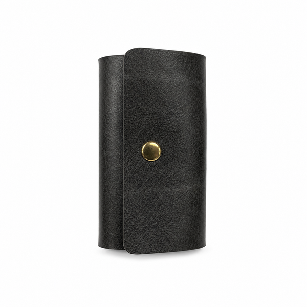 Handcrafted Vintage Leather Key Holder with Brass Hooks