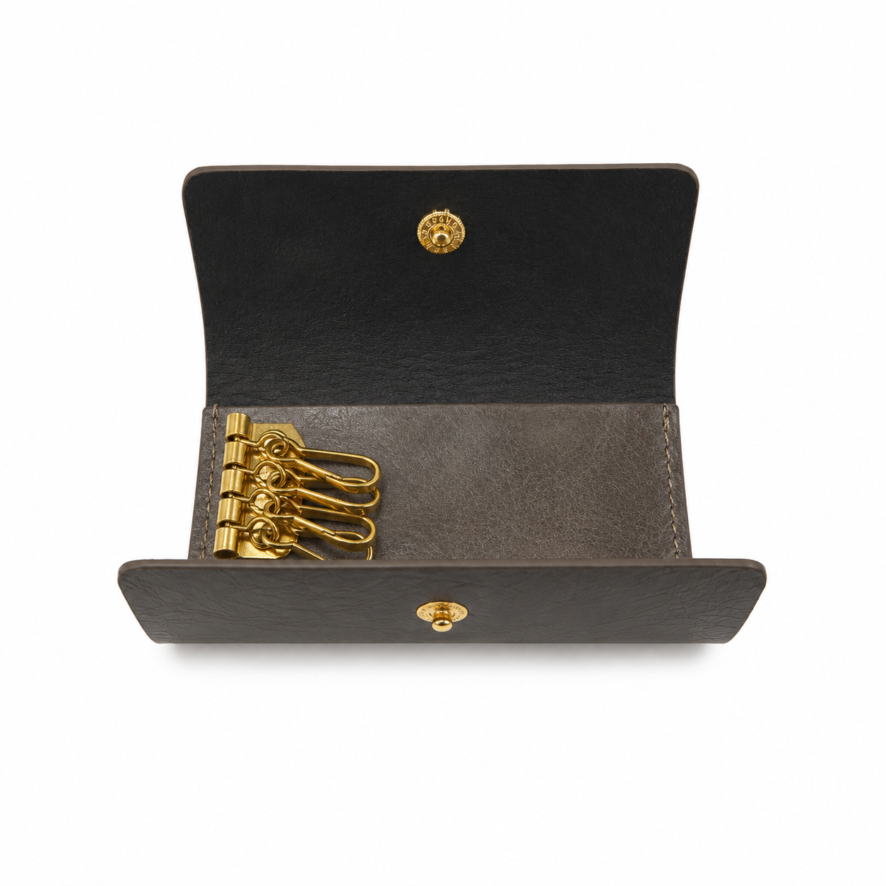 Handcrafted Vintage Leather Key Holder with Brass Hooks