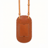 Handmade leather phone bag with shoulder strap