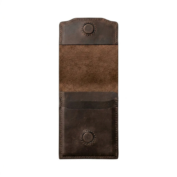 Vintage Handcrafted Full-Grain Leather Snap Wallet