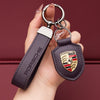 Genuine Leather Porsche Keychain