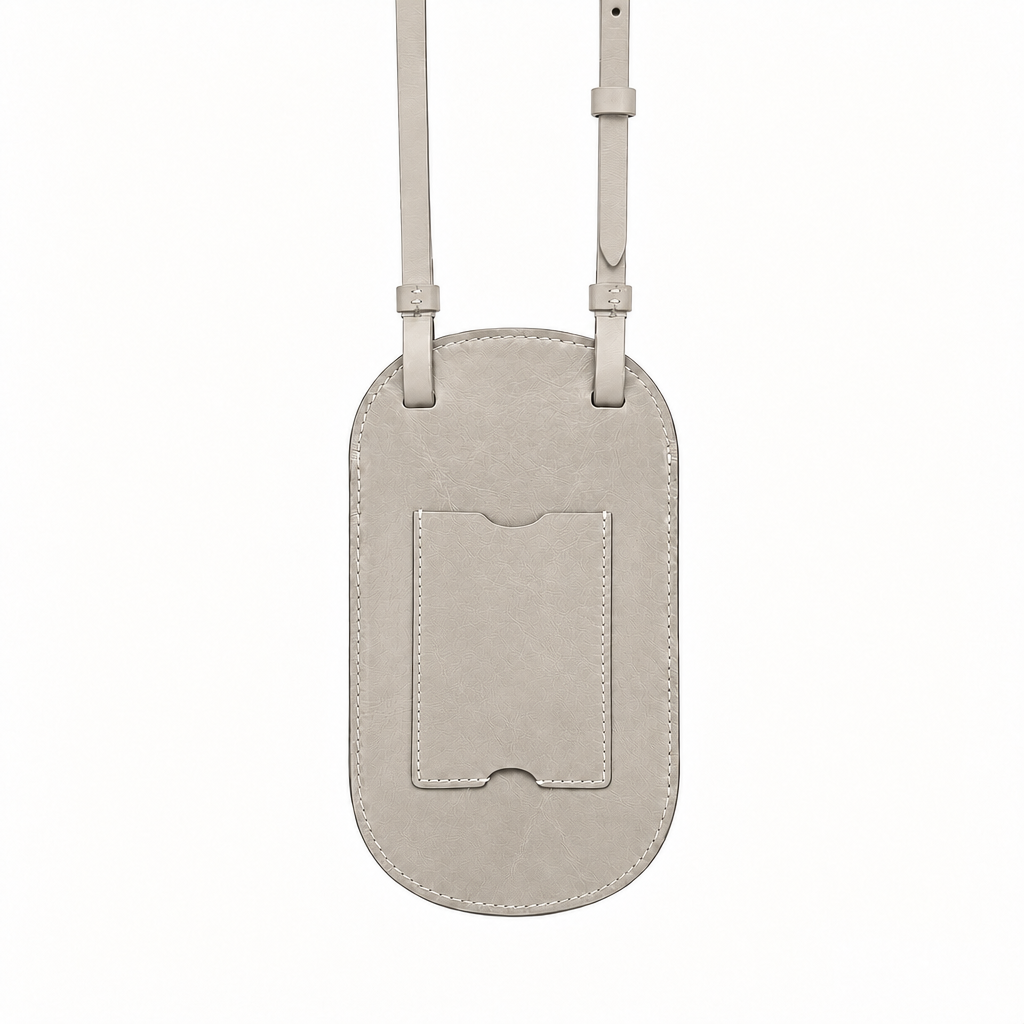 Handmade leather phone bag with shoulder strap