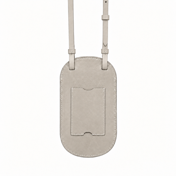 Handmade leather phone bag with shoulder strap